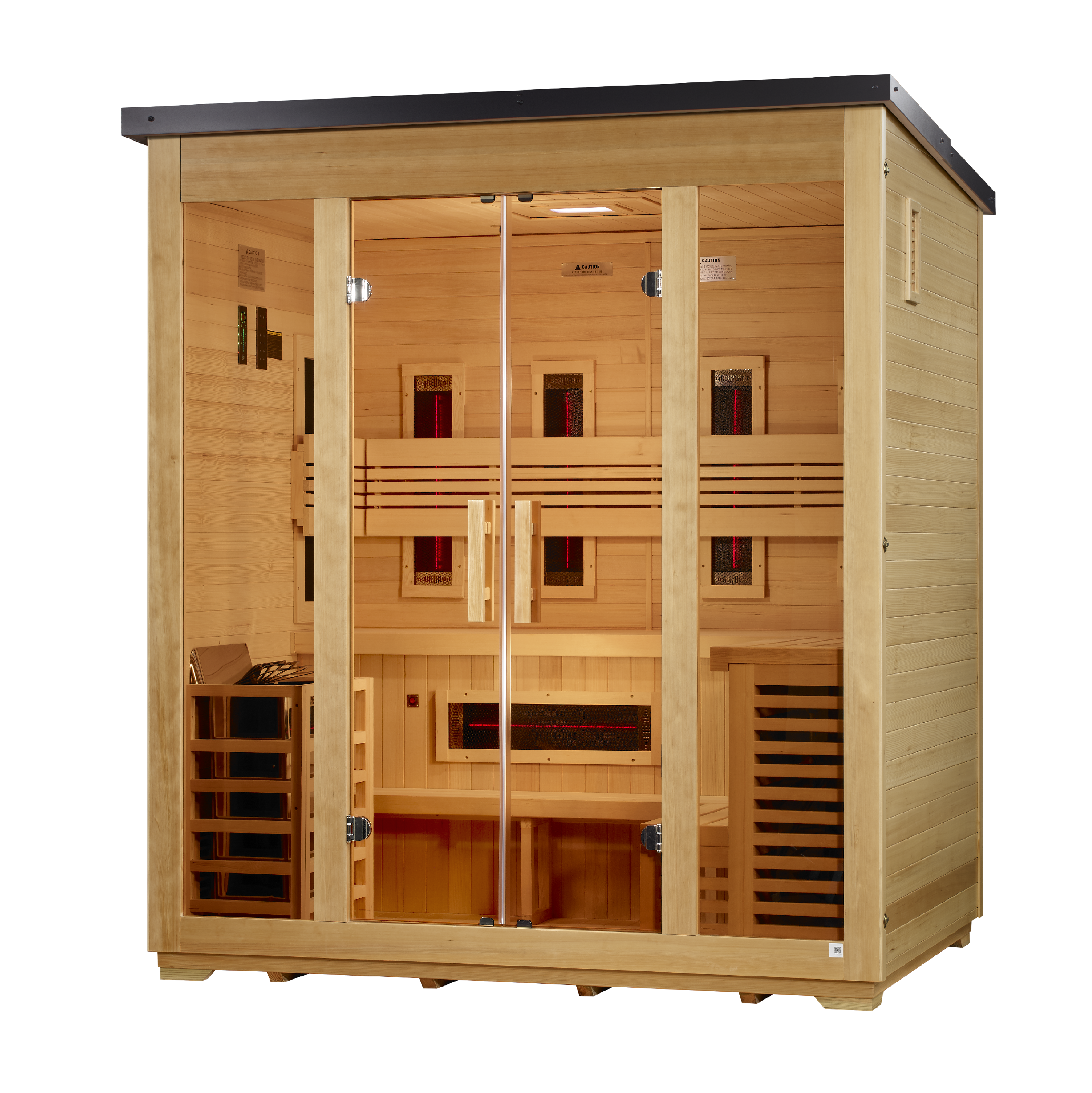 Golden Designs Gargellen 5-Person Hybrid Flat Roof Outdoor Sauna