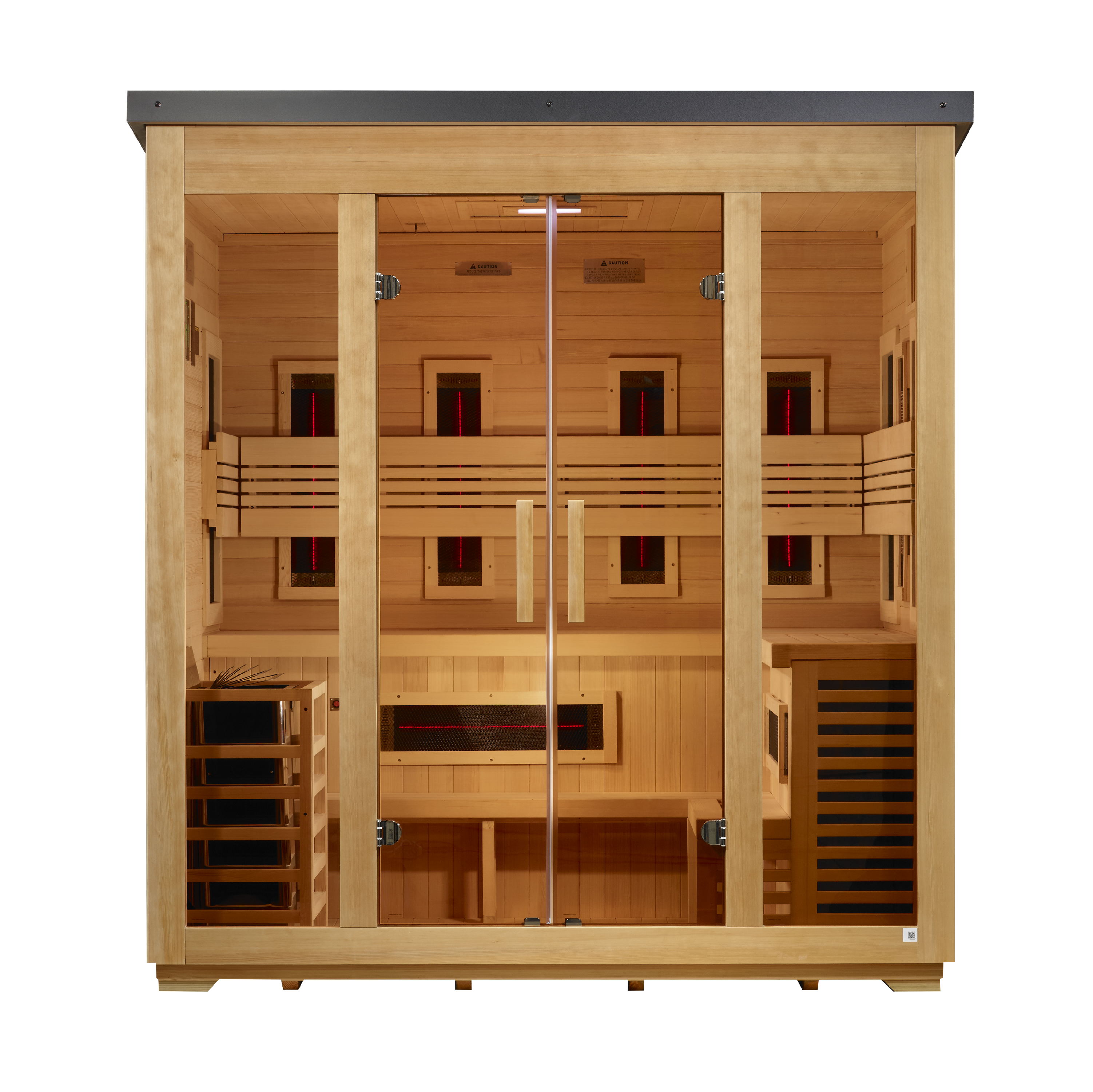 Golden Designs Gargellen 5-Person Hybrid Flat Roof Outdoor Sauna