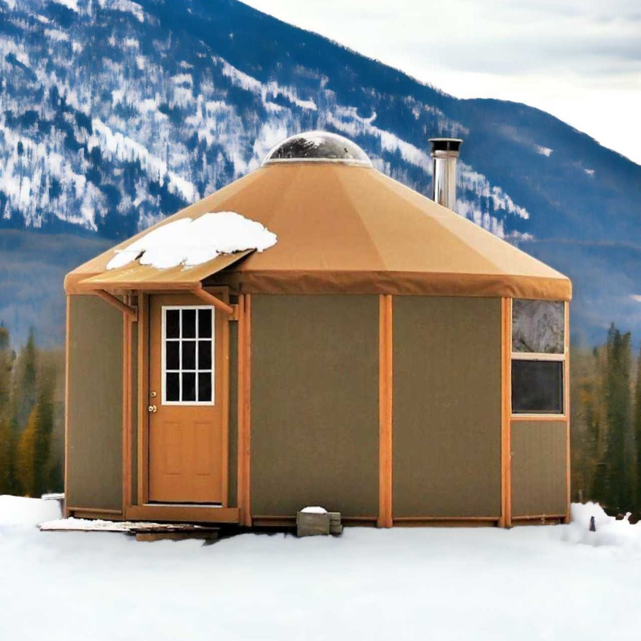 12 Wall Luxury Yurt-Cabin Kit with Solid Walls by Freedom Yurt-Cabins