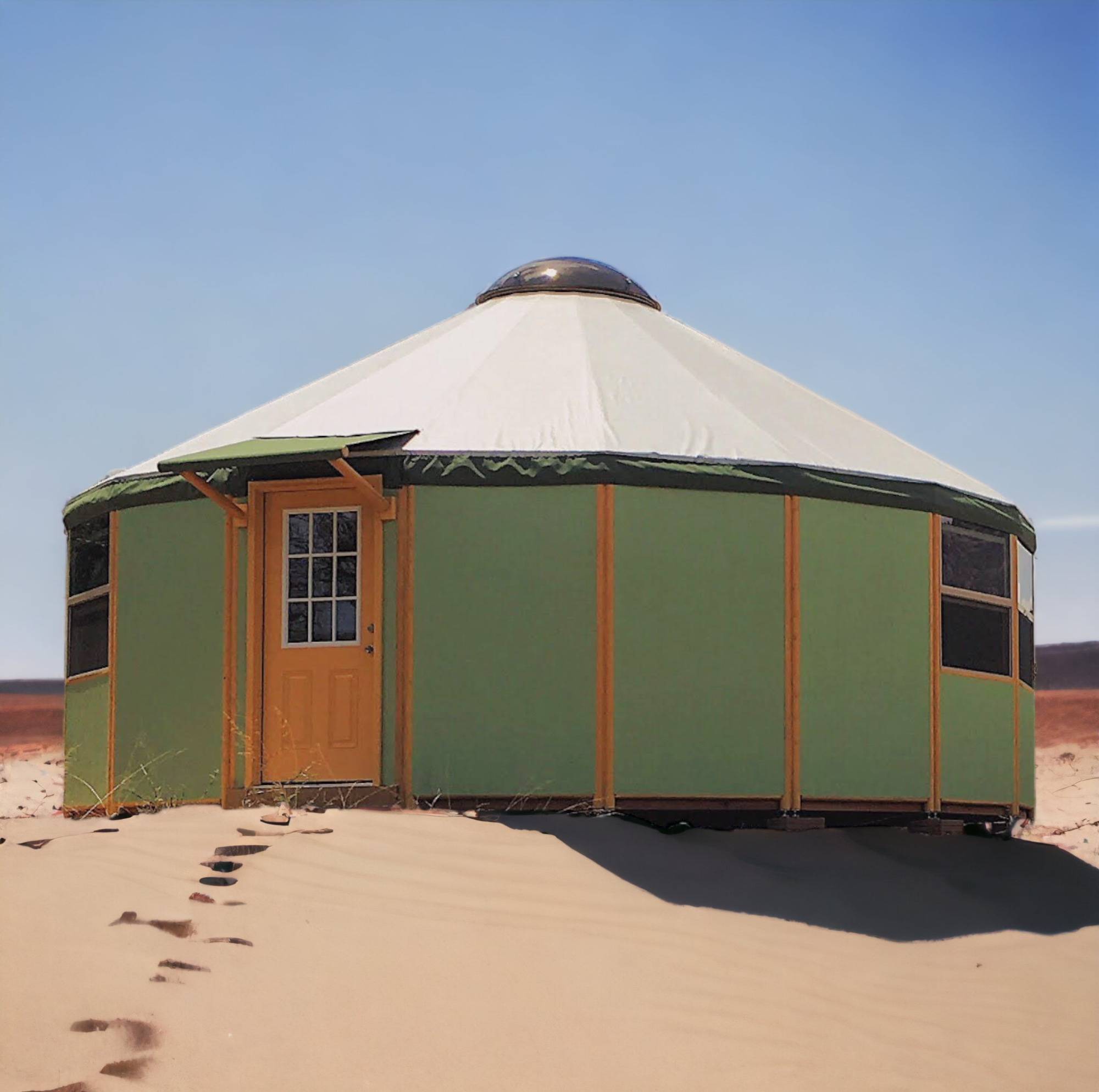 18 Wall Luxury Yurt-Cabin Kit with Solid Walls by Freedom Yurt-Cabins