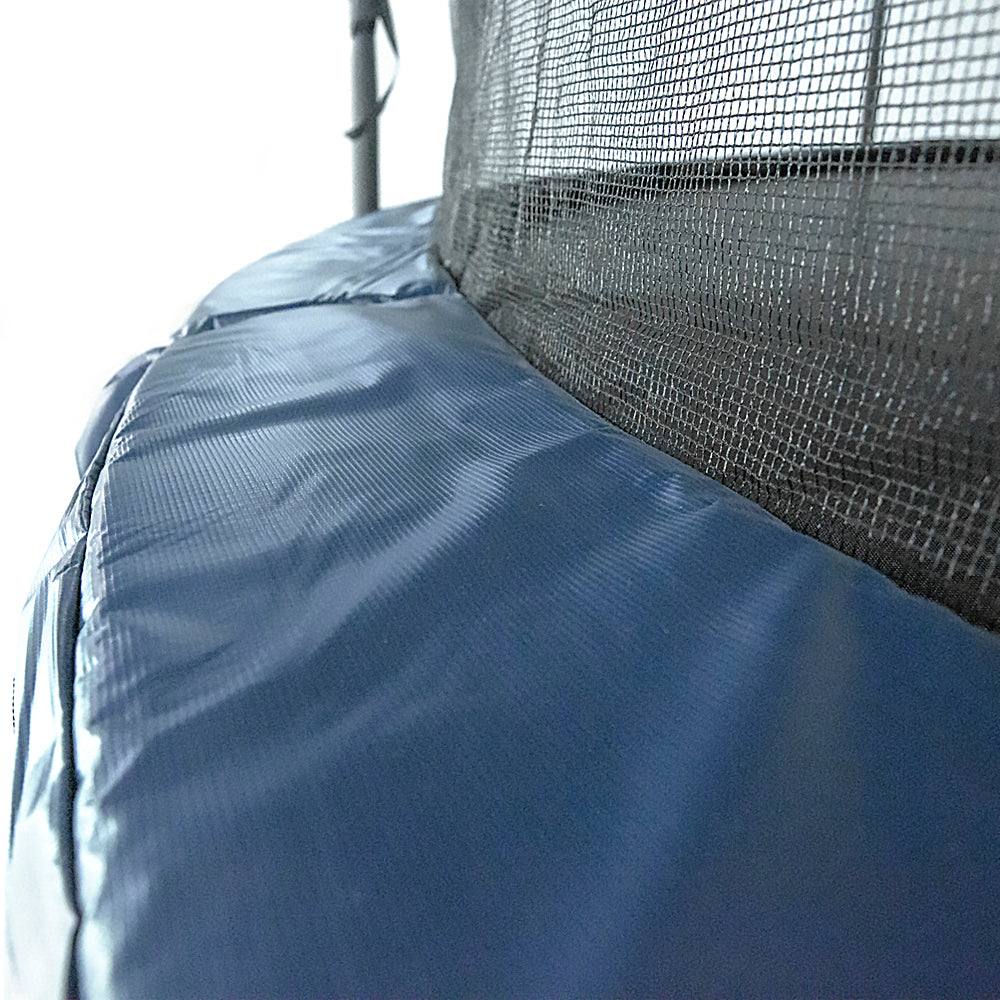 15' x 13' Oval Trampoline with Kickback and Bounceback Accessories - Navy