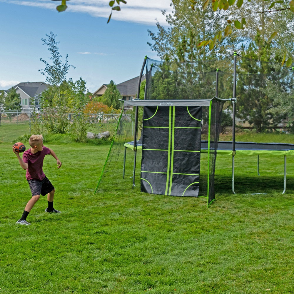 15' x 13' Oval Trampoline with Sports Net - Dual Color