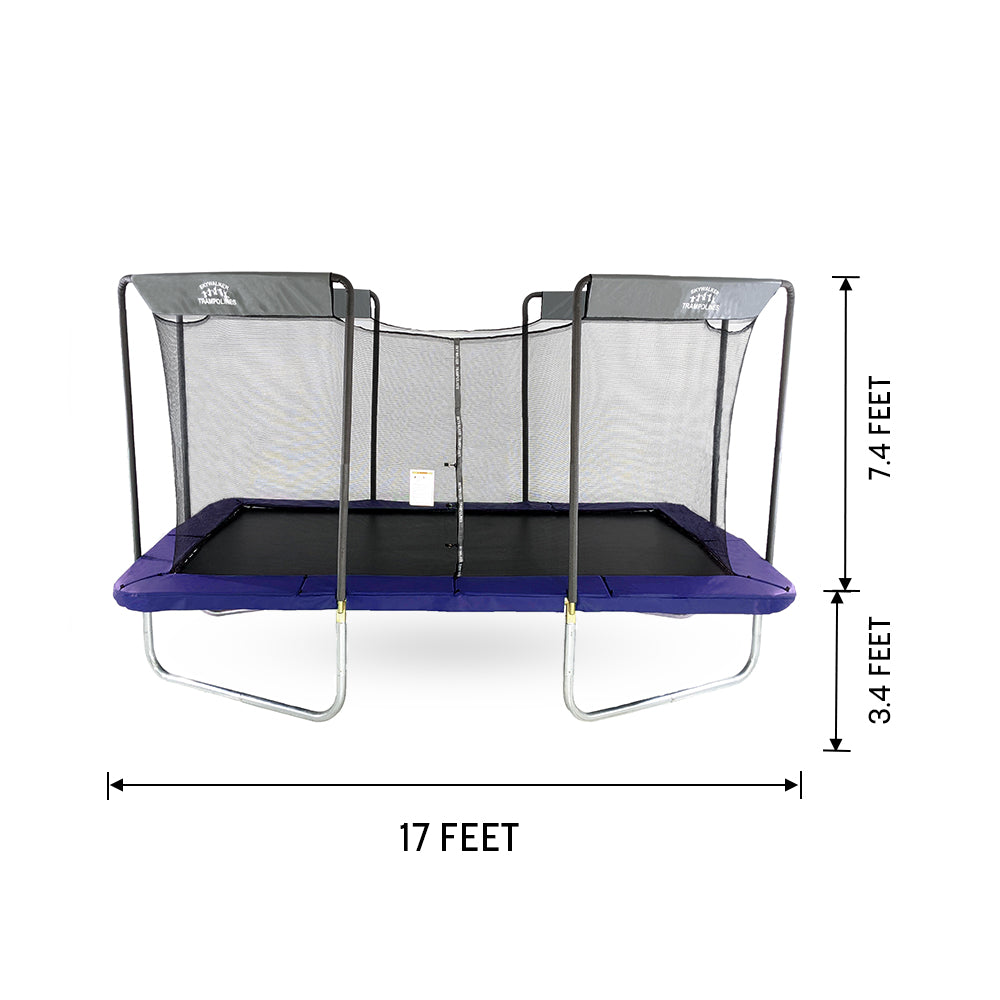 17' x 10' Rectangle Olympic-Sized Premium Trampoline with Enclosure