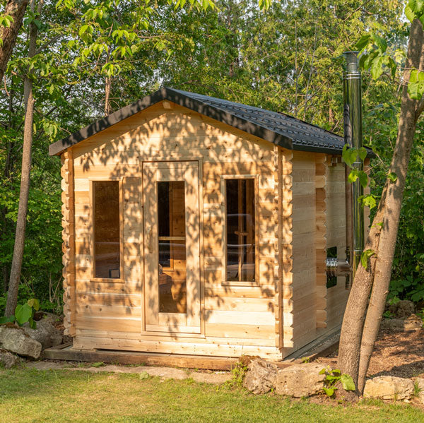 Leisurecraft Canadian Timber Georgian Cabin Wood burning Sauna with Changeroom