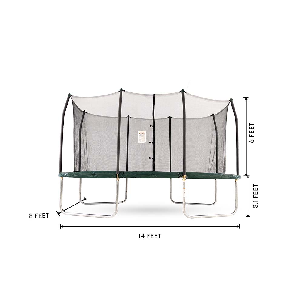 14' x 8' Rectangle Trampoline - Green