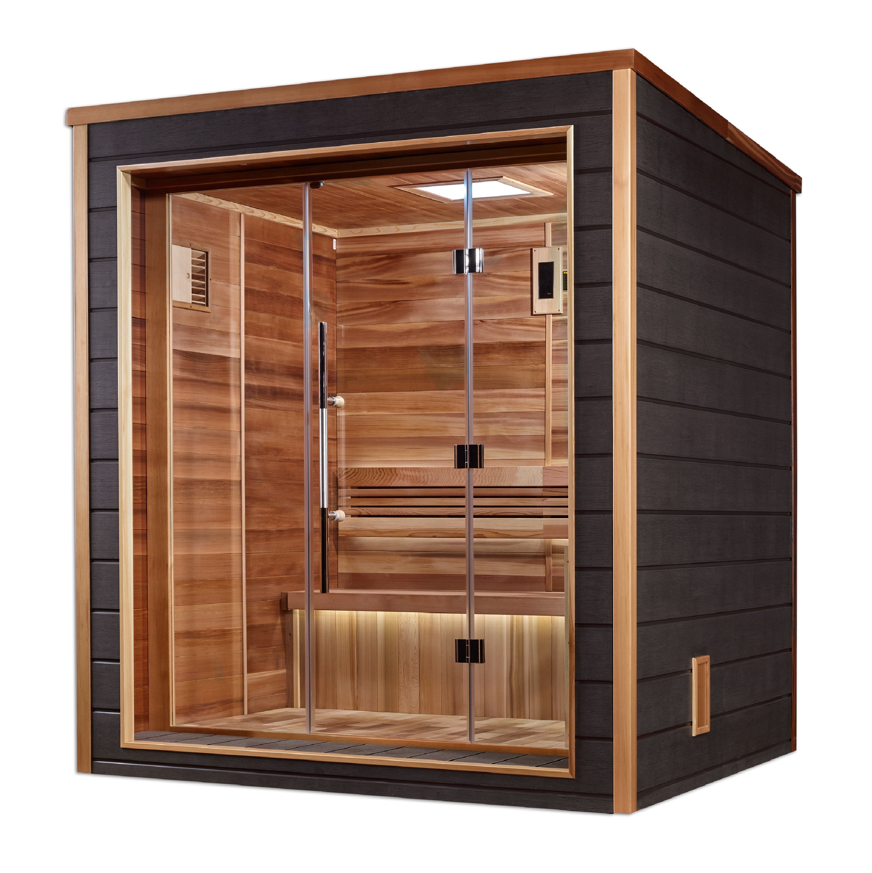 Golden Designs Drammen 3-Person Outdoor Sauna – Red Cedar Interior