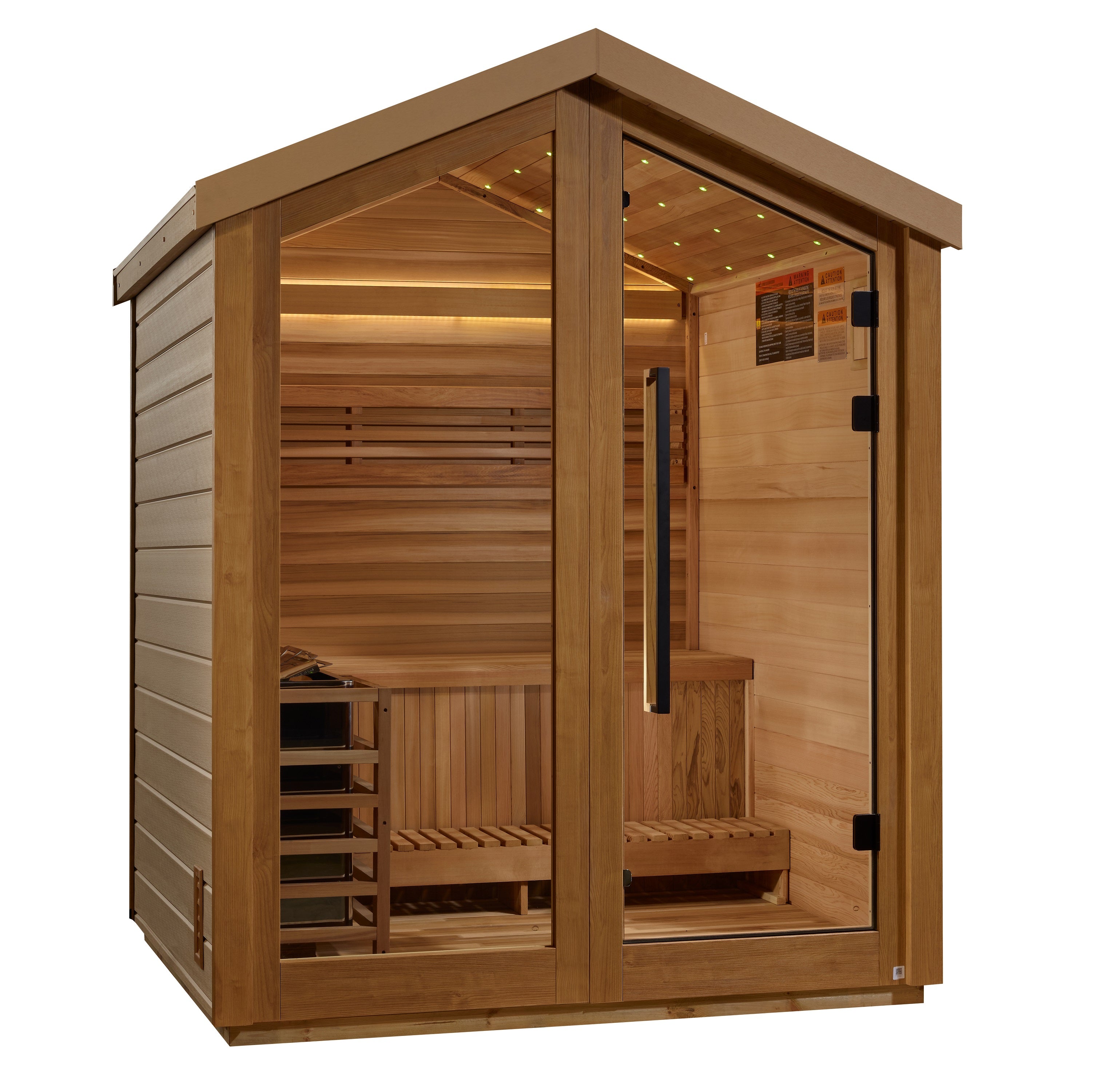 Golden Designs Savonlinna 3-Person Outdoor Sauna – Red Cedar Interior