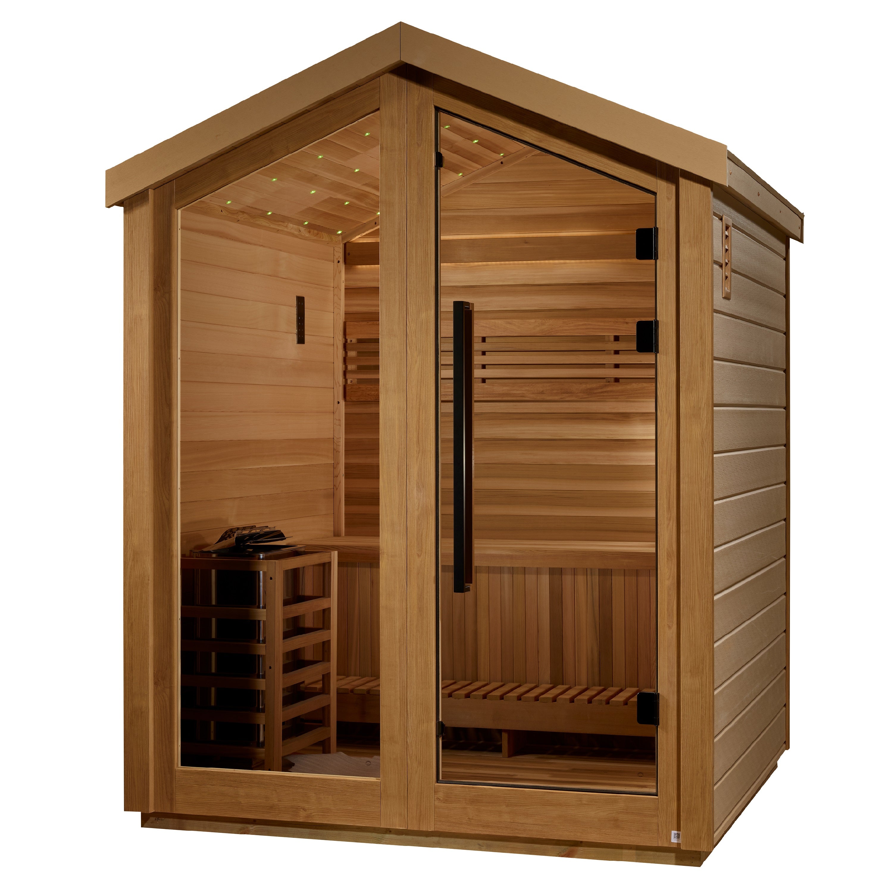 Golden Designs Savonlinna 3-Person Outdoor Sauna – Red Cedar Interior