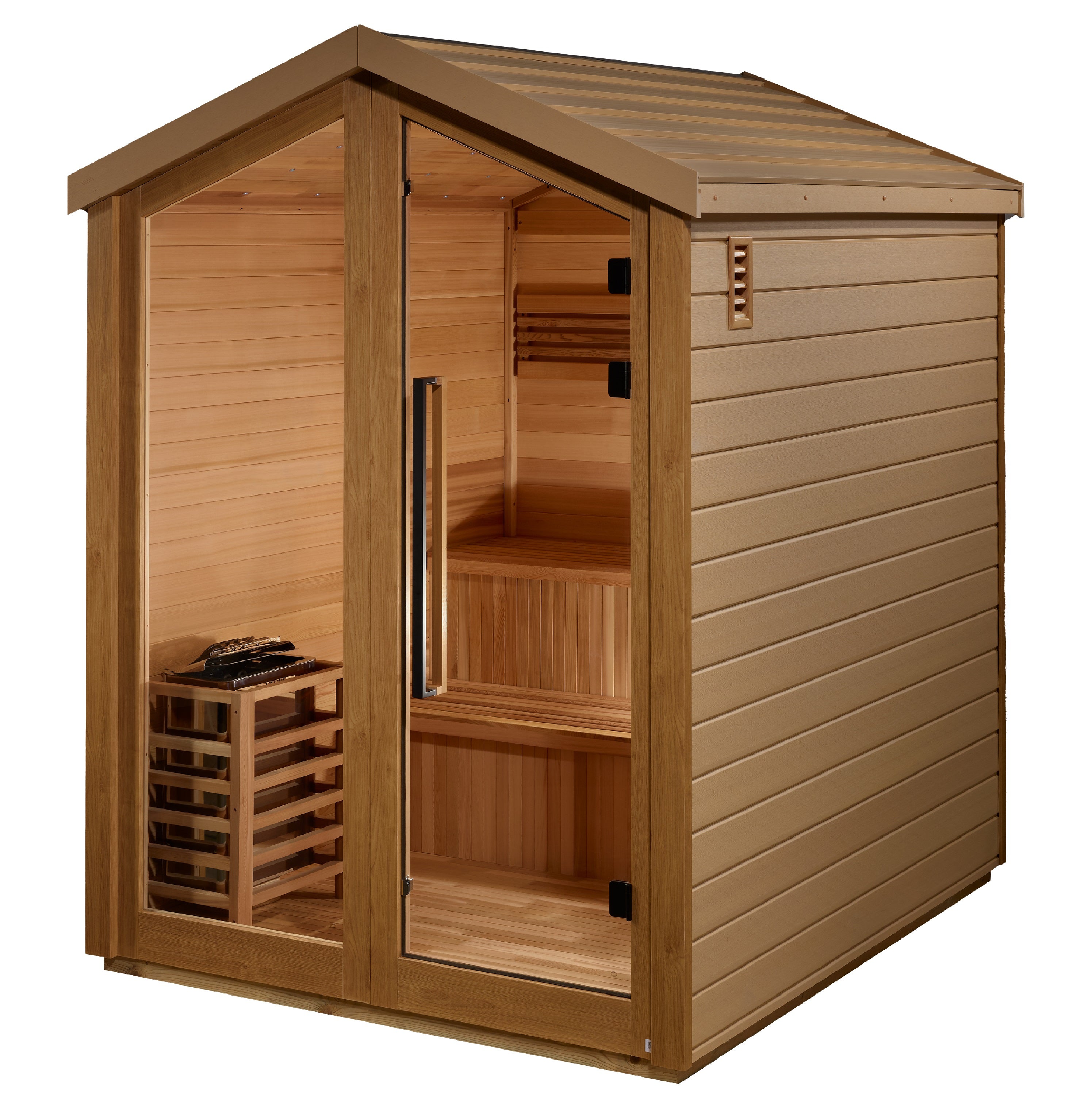Golden Designs Kaarina 6-Person Outdoor Sauna – Red Cedar Interior