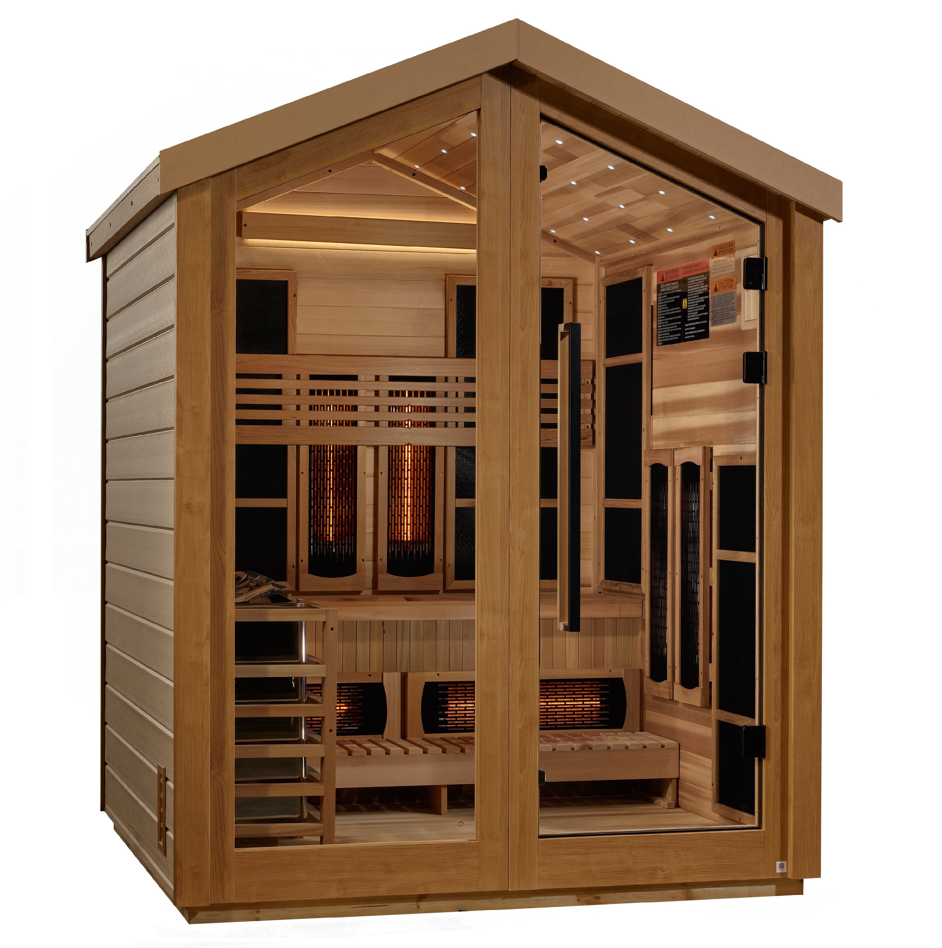 Golden Designs Loviisa 3-Person Outdoor Hybrid Sauna – Infrared & Traditional Stove