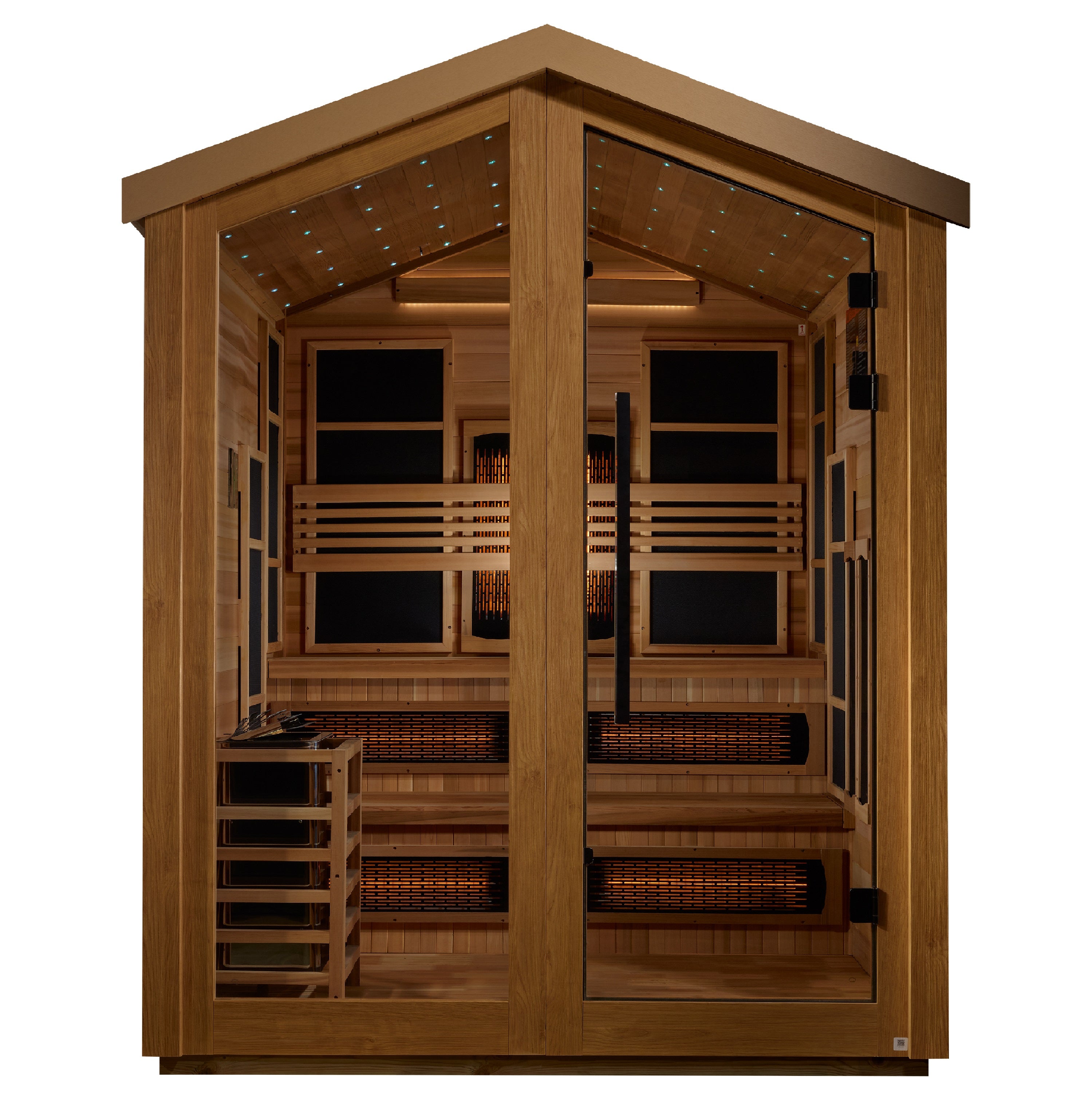 Golden Designs Kaskinen 6-Person Outdoor Hybrid Sauna – Infrared & Traditional Stove