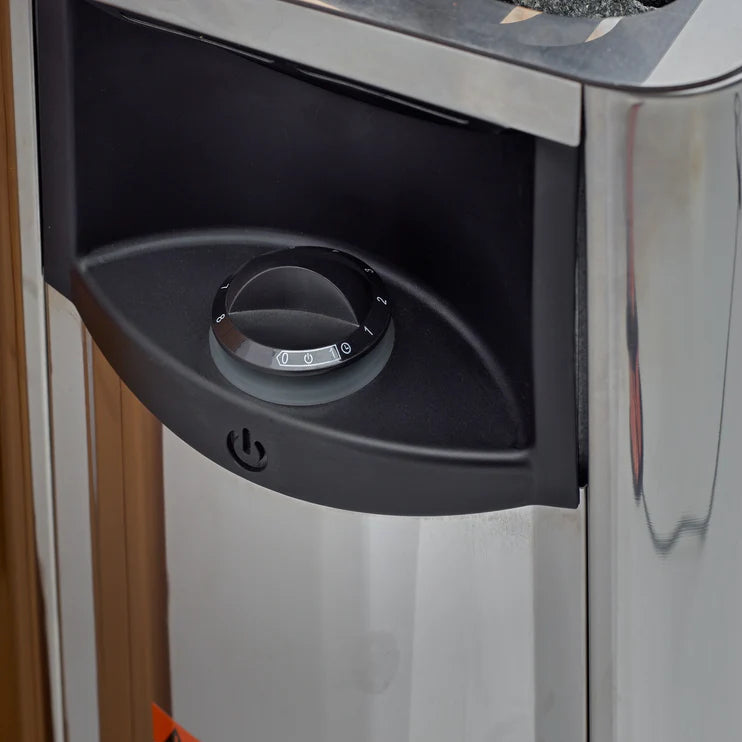 Golden Designs Zurich 4-Person Barrel with Bronze Privacy View Traditional Sauna