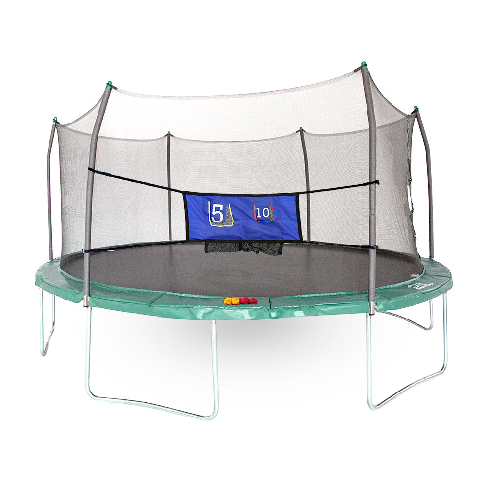 16' Oval Trampoline with Toss Game - Green