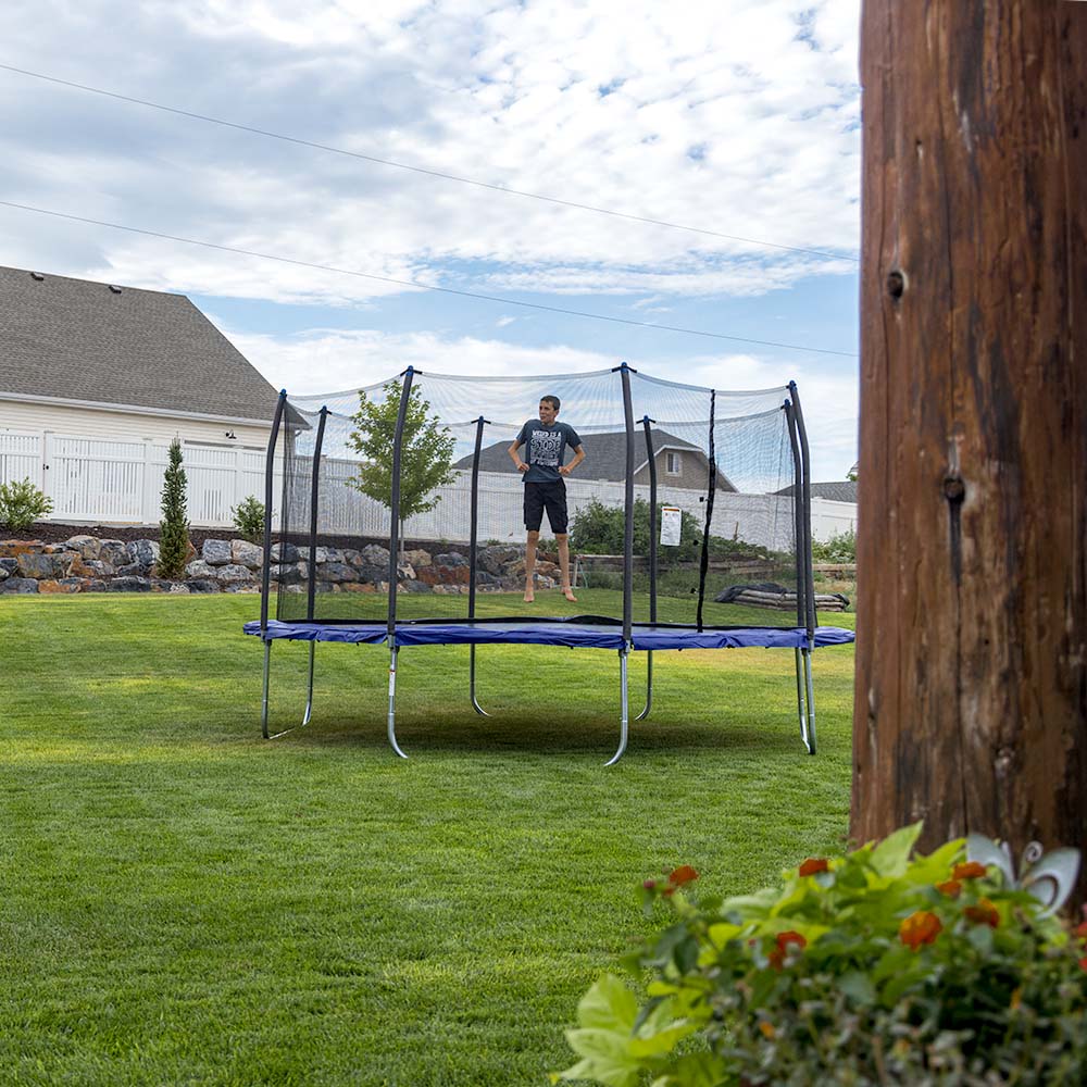 14' Square Trampoline - Blue