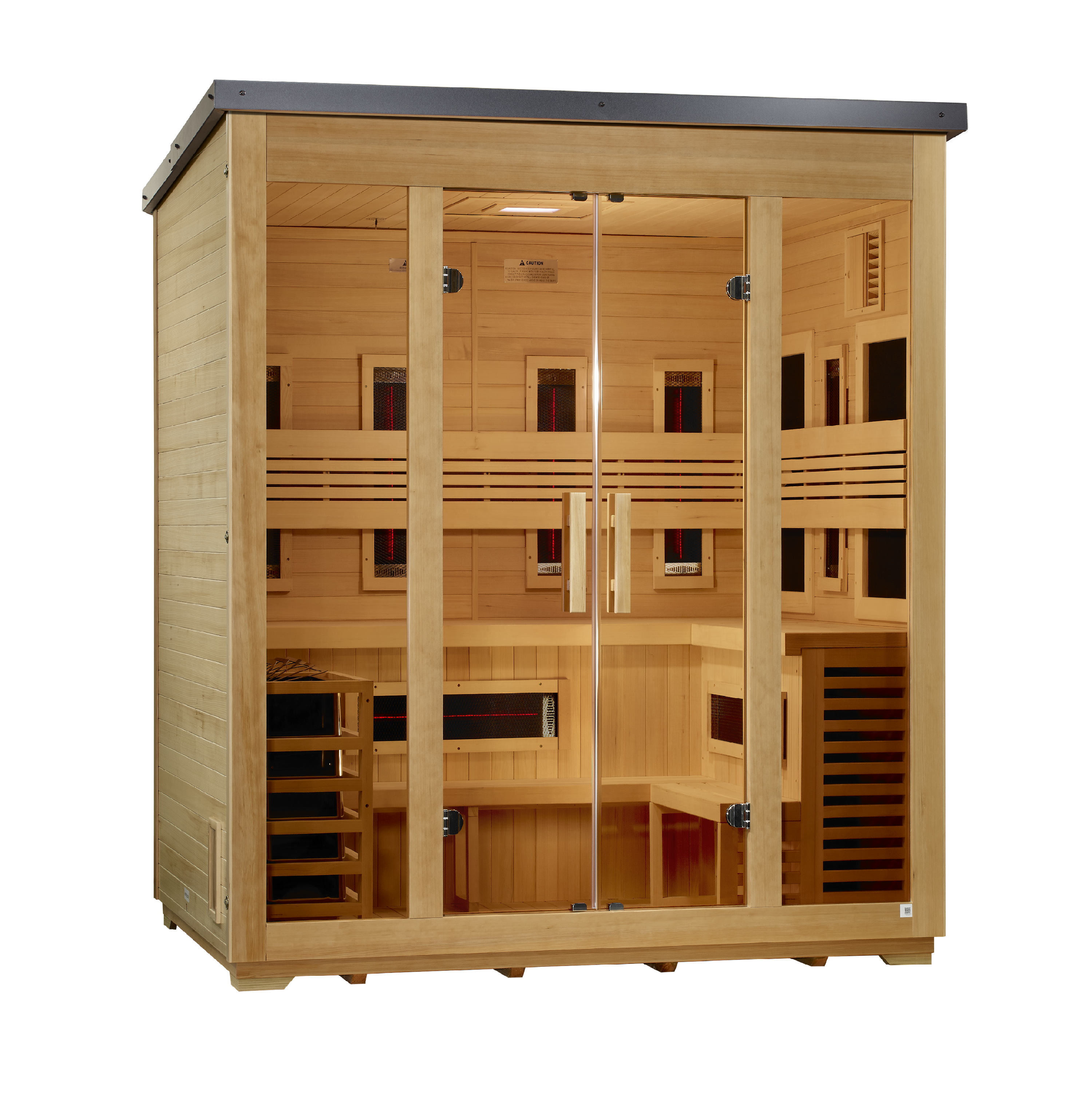 Golden Designs Gargellen 5-Person Hybrid Flat Roof Outdoor Sauna